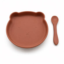 Load image into Gallery viewer, Children's plate Bear with Spoon - Silicone