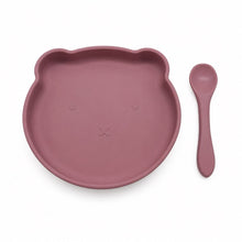 Load image into Gallery viewer, Children's plate Bear with Spoon - Silicone