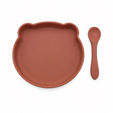Load image into Gallery viewer, Children's plate Bear with Spoon - Silicone