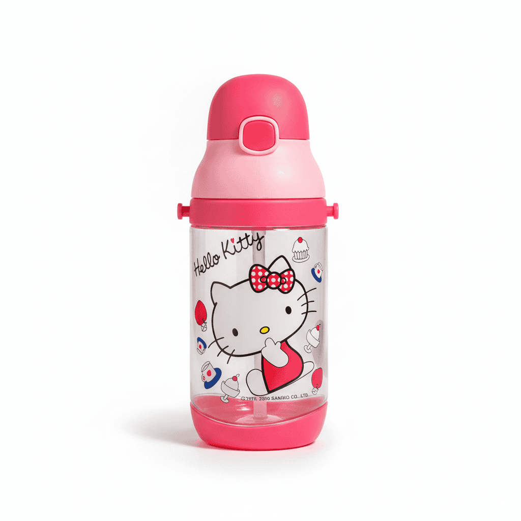 Trinkflasche für Kinder mit Strohhalm – Hello Kitty, 350 ml