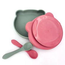 Load image into Gallery viewer, Children's plate Bear with Spoon - Silicone